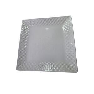 Set of 4 ROSCHER White Porcelain Basketweave Square 8" Salad Plates